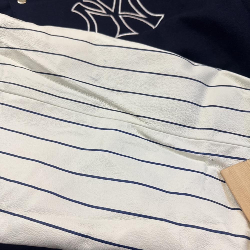 Vgt NY YANKEES Leather Jacket JH Design Reversible Wool Bomber 3XL MLB NEW TAG - Picture 10 of 10